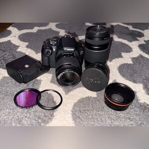 Canon Black DSLR Camera with Lens Set